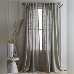 NWT! Quince Cotton Sheer Gray Curtains- Set Of 2 Panels! 48"x84" (714)